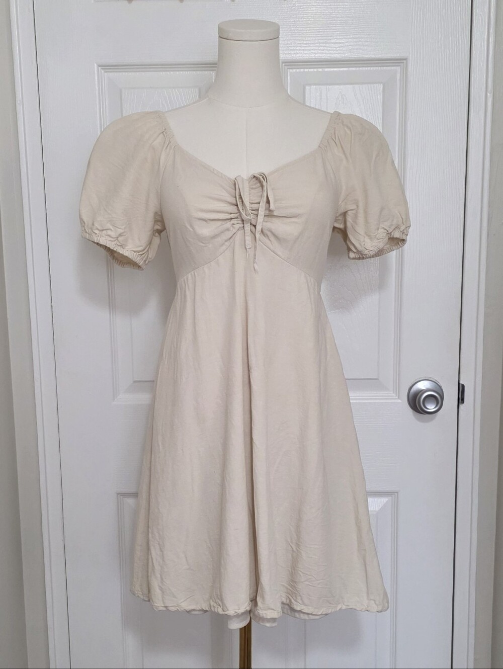 ♡ Beige Babydoll Dress ♡